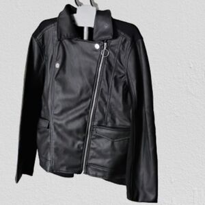 Faux Leather‎ Moto Jacket Size L New, No Tags